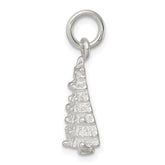 Sterling Silver 925 Christmas Tree Charm with Anti-Tarnish Finish